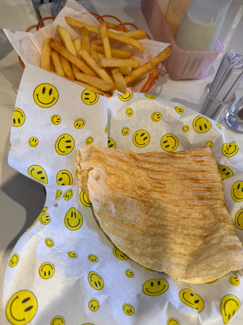 Wrap and fries