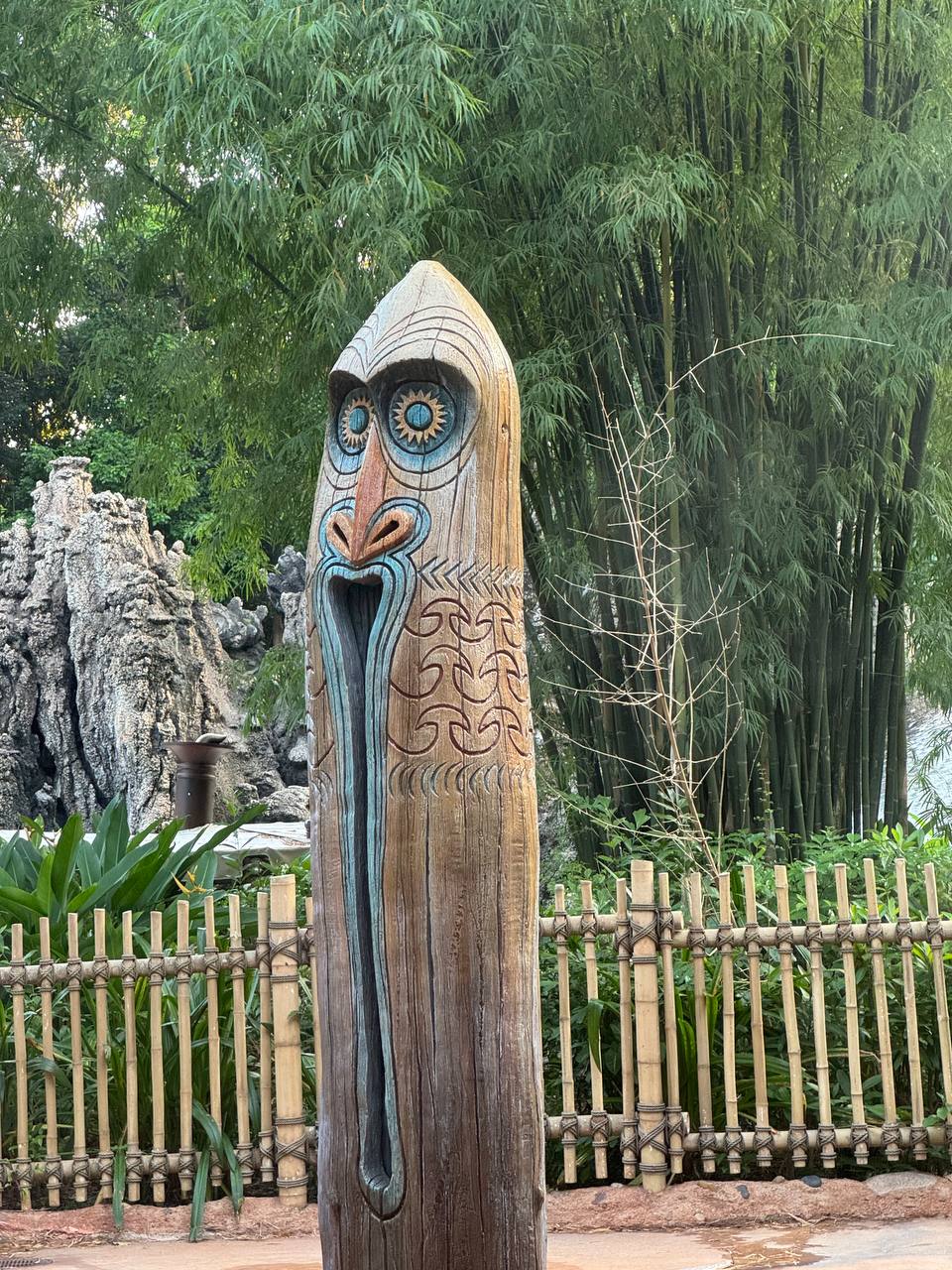 Carved figure at Hong Kong Disneyland